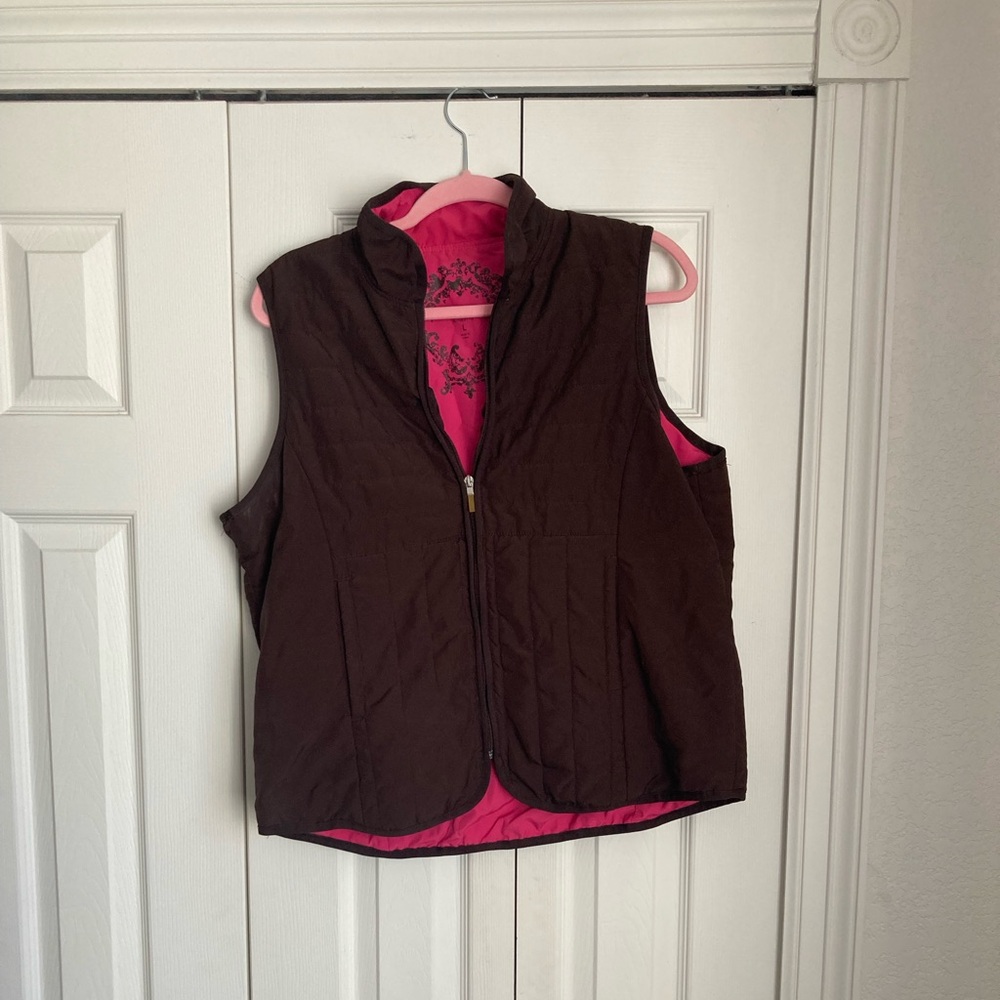 Brown puffer vest